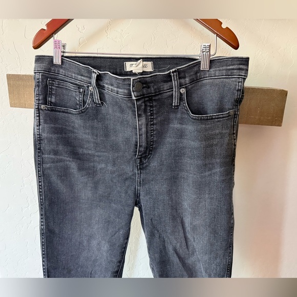 Madewell|Classic off Black/gray Women's Jeans,10” high rise skinny crop,size 32• - Picture 4 of 16